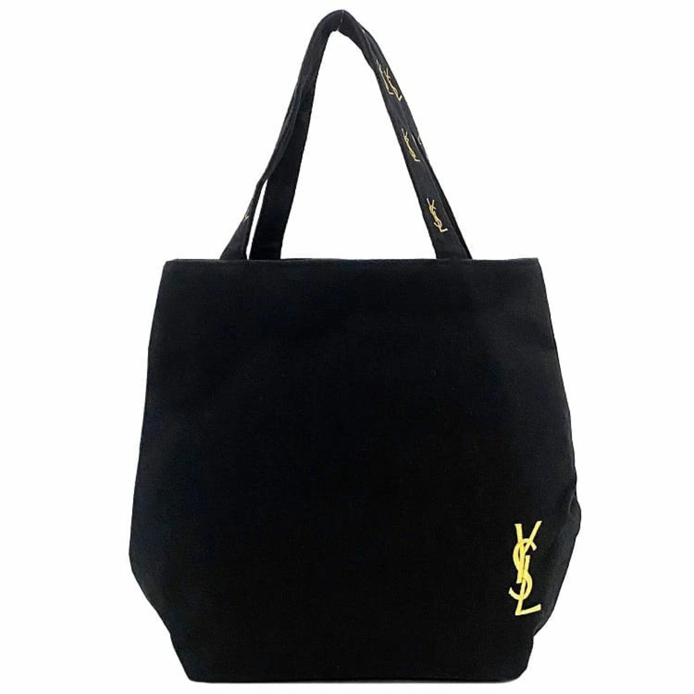 Yves Saint Laurent Tote Bag Black Parfums YSL Embroidery Eco Shoulder Birthday - Picture 1 of 10